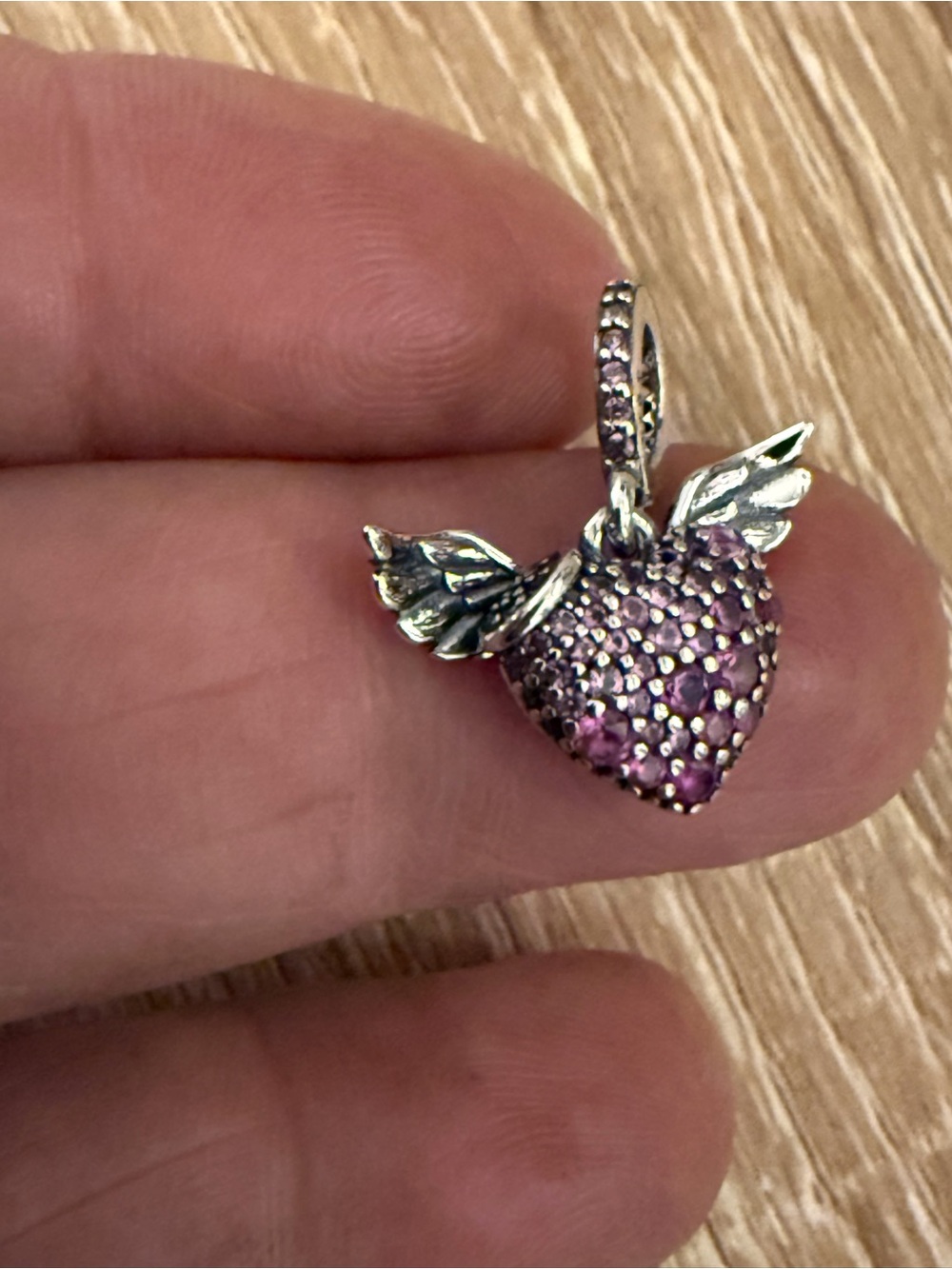 Pandora Silver Winged Heart Bird Toy Charm - Picture 3 of 7